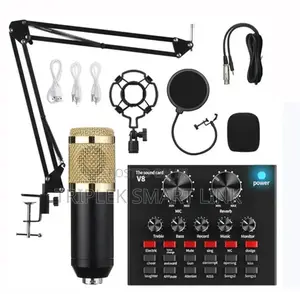 Full Kit Bm 800 Condenser Recording Microphone Set With Usb Sound Card