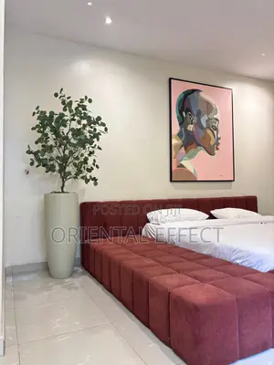 Nude Big Cylinder Planter With Eucalyptus Artificial Tree | Home Decor