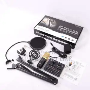 Full Kit Bm 800 Condenser Recording Microphone Set With Usb Sound Card
