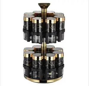 16 Bottles Rotating Kitchen Seasoning Bottles Spice Rack