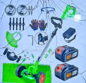 Rechargeable Electric Lawn Mower With Tyre - 2 Batteries Grasscutter