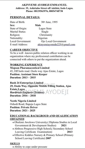 Customer Service Representative