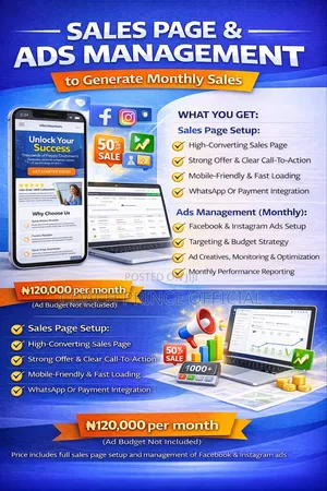 Sales Page and Ads Management to Generate Monthly Sales