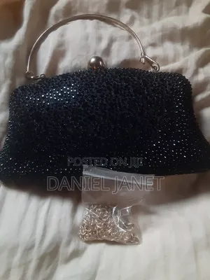 Black Stoned Clutch Party Purse