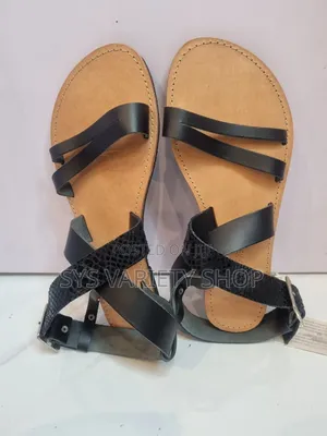 Black Greek Salad Sandals