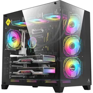 Acegeek R425 Pro Black Atx Gaming Case With Type-C Dual Tempered