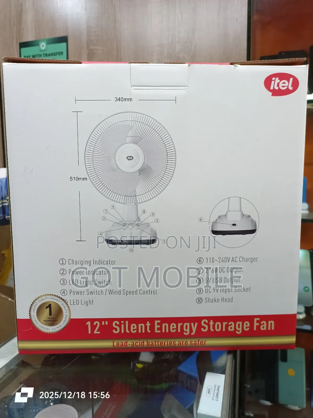 Itel Rechargeable Fan