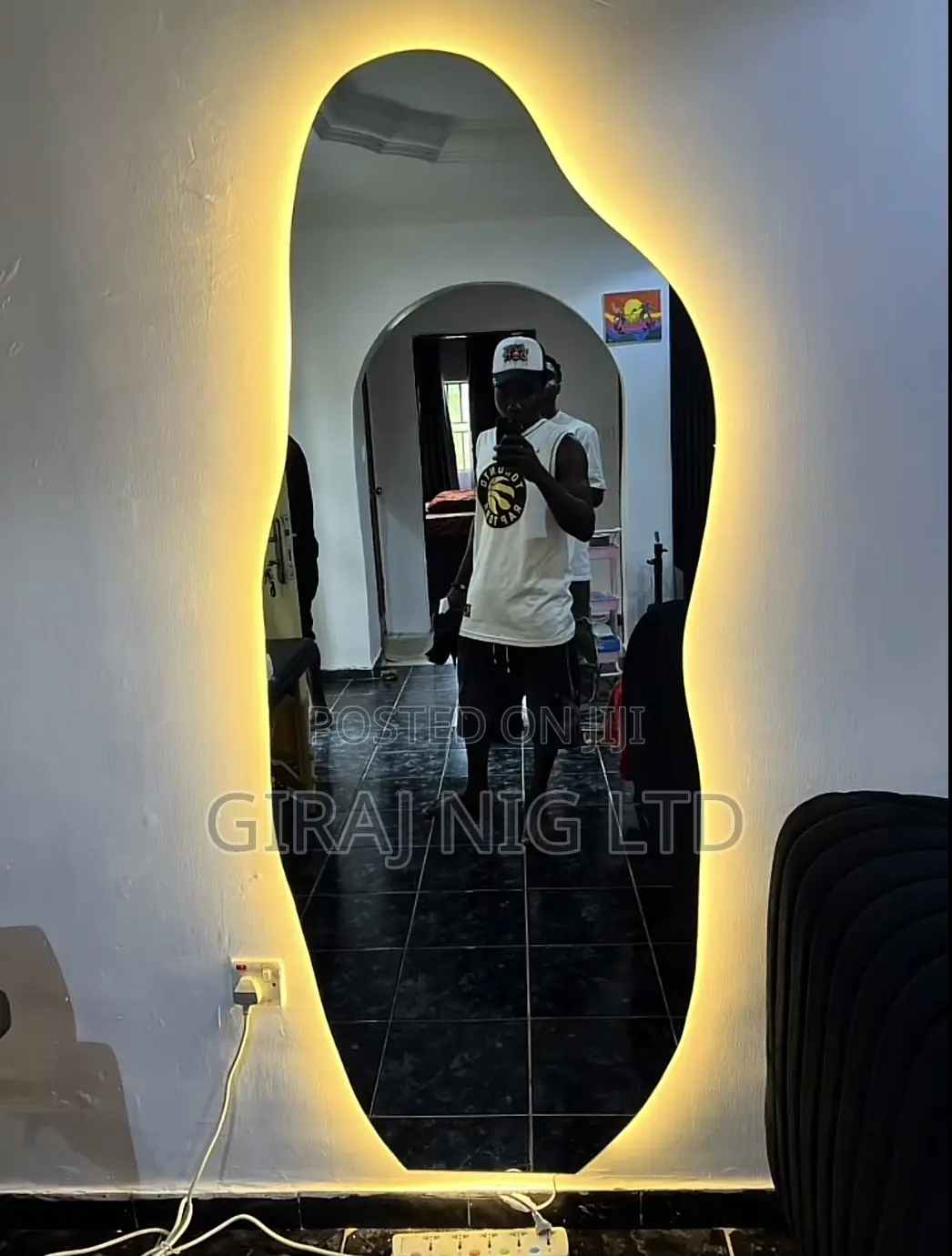 Amoeba Shape Mirror With Led Light