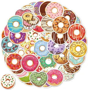 50pcs Trendy Doughnut Stickers
