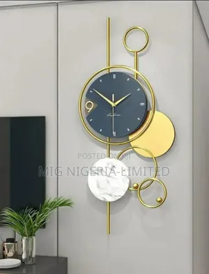 Decorative Wall Clock Vertical Gold White Touch