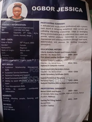 Clerical Administrative CV