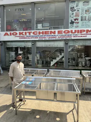 Commercial Sink, Double Bowl With Tray (Big)