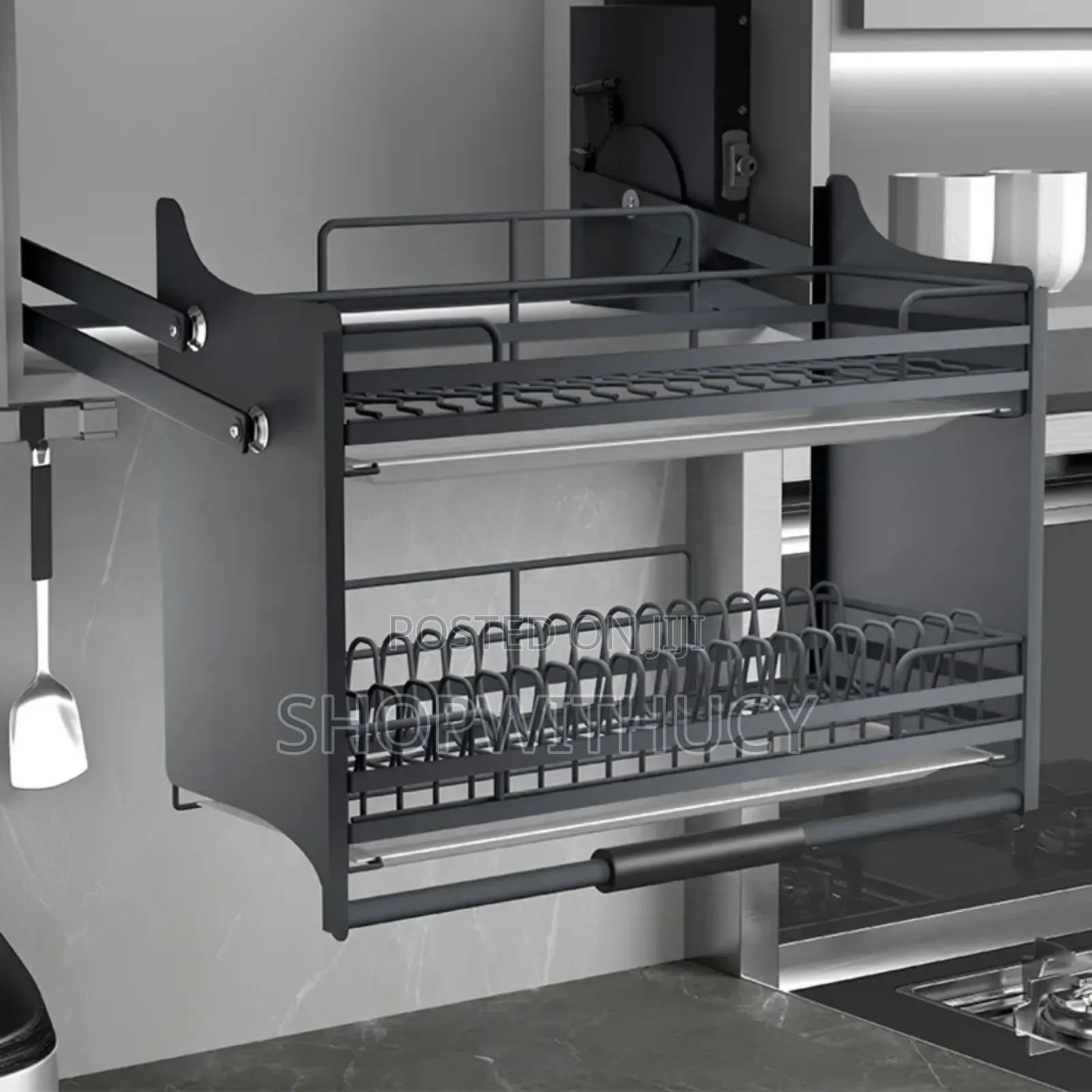 Kitchen Cabinet Organizer, Antirust Pull Down Rack, 80cm