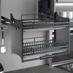 Kitchen Cabinet Organizer, Antirust Pull Down Rack, 80cm