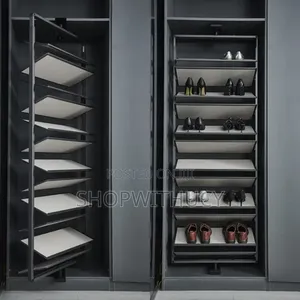 Luxury Modern 12 Layers Rotating Shoe Rack, Antique Style.