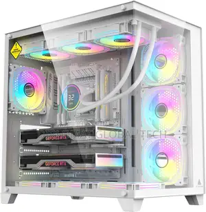 Acegeek R425 Pro White Atx Gaming Case With Type-C Usb Dual Tempered