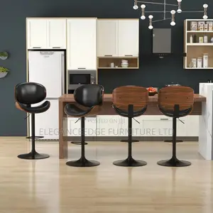 Modern European Style Leather Adjustable Height Rotating Bar Stool