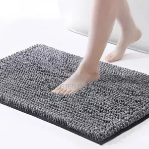 Bathroom Rug Non Slip Chenille Bath Mat , Absorbent