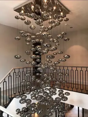 Modern Stylish Luxury Crystal Led Stone Bubble Chandelier Light