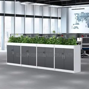 Wooden Office Modern Storage Cabinet With Flower Space