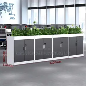 Wooden Office Modern Storage Cabinet With Flower Space