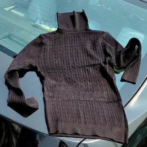 Black Turtle Neck Men's Long Sleeves Sweatshirt