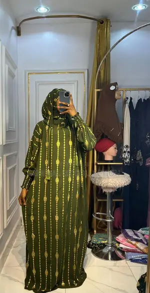 New Gold Dust Hijab Gown Double Hat Designs Free Size