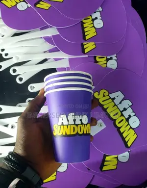 Custom Plastic Hanfans and Cup