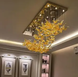 Premium Modern Stylish Luxury Crystal Luster Leaf Like Chandelier