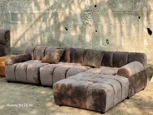 Brown L Sofa Couch