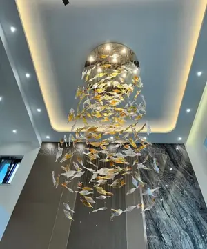 Modern Luxury Maple Leaf Crystal Led Chandelier Light