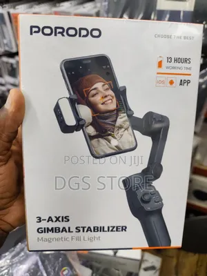 Porodo 3 Axis Gimbal Stabilizer Magnetic Fill Light