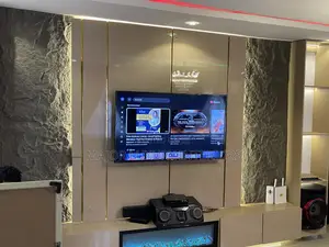 Tv Unit Console With Pu Stone And Fire Wall