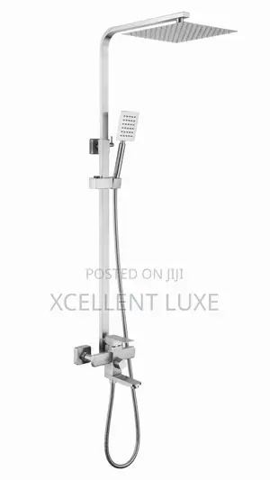 Chrome Shower Mixer Set With Down Tap