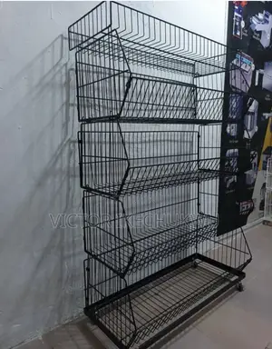 Black Supermarket Basket Shelves