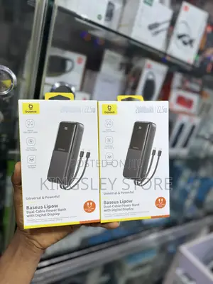Baseus Lipow Dual-cable Power Bank With Digital Display 20000mah 22.5w