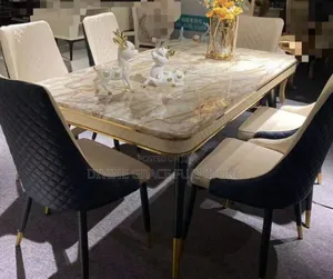 Unique Marble Top Dinning by Six Chairs