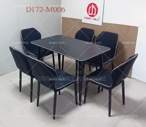 Black Color Dinning Table by Six Chairs