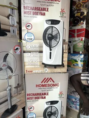 Homesonic 12" Rechargeable Mist Box Fan