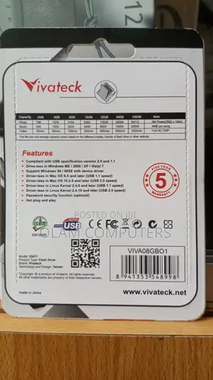 Vivateck Usb 2.0 Flash Drive – Model V2411 8gb