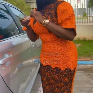 Ankara Dress With Chantilly Detailing