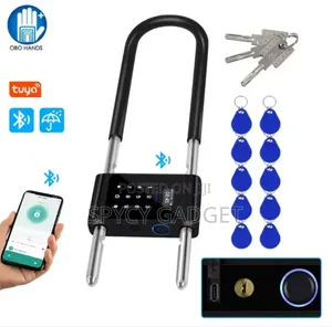 Electronic U-Shaped Lock With a Keypad Fingerprint Security Sensor