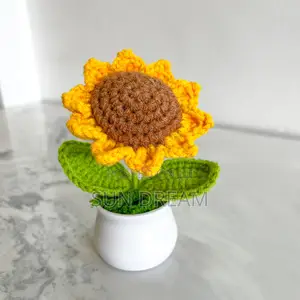Knitted Flower Vase Potted Sunflower Home Decoration