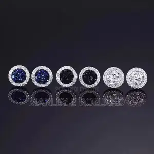 Silver Cubic Zirconia Magnetic Clip on Men’S Women’S Earrings
