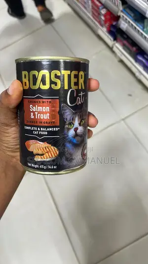 Booster Cat Premium Salmon & Trout Chunks In Rich Gravy, Complete Meal