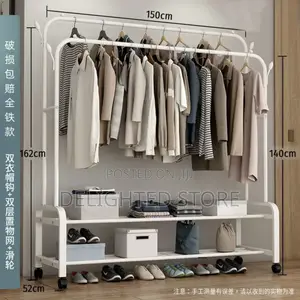 68kg Heavy Duty Double Layer Wardrobe Foldable Strong Iron Hanger/Rack