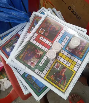Africa Ludo Game "White and Wooden Frame"
