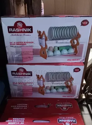 Rashnik 22"-2 Layer Wooden Dish Drainer