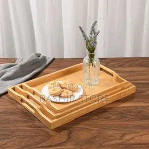Bamboo Serving Trays With Handles.