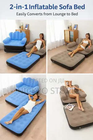 Manual 2-in-1 Inflatable Sofa Bed (Convertible Lounge Bed)